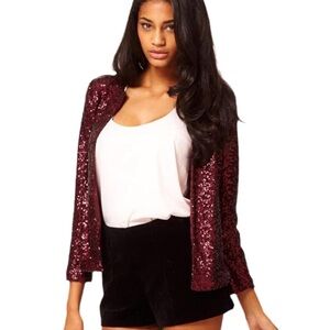 The Veronicas bolero RED sequin lined jacket NWT L